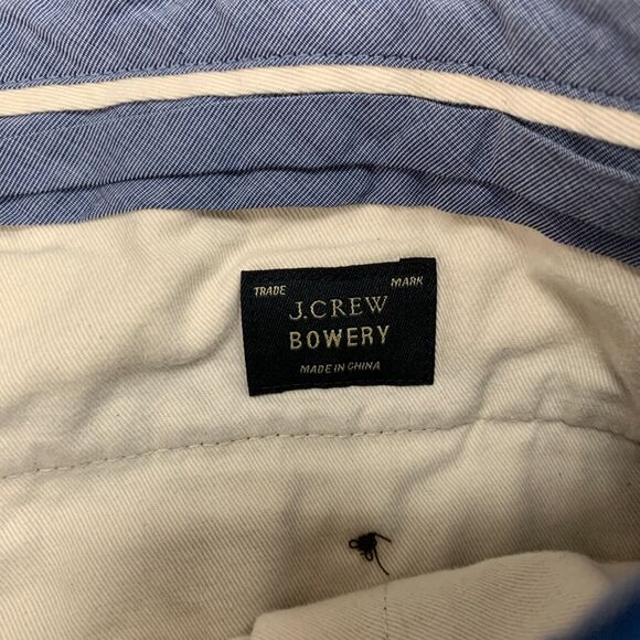 J. Crew Bowery Dress Pant Mens 36 Navy Dot Printed Flat Front Cotton Trousers - Picture 7 of 13